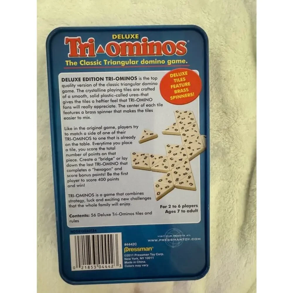 Deluxe Tri-Ominos Pressman 2011 Game - Complete 56 Tiles and instructions